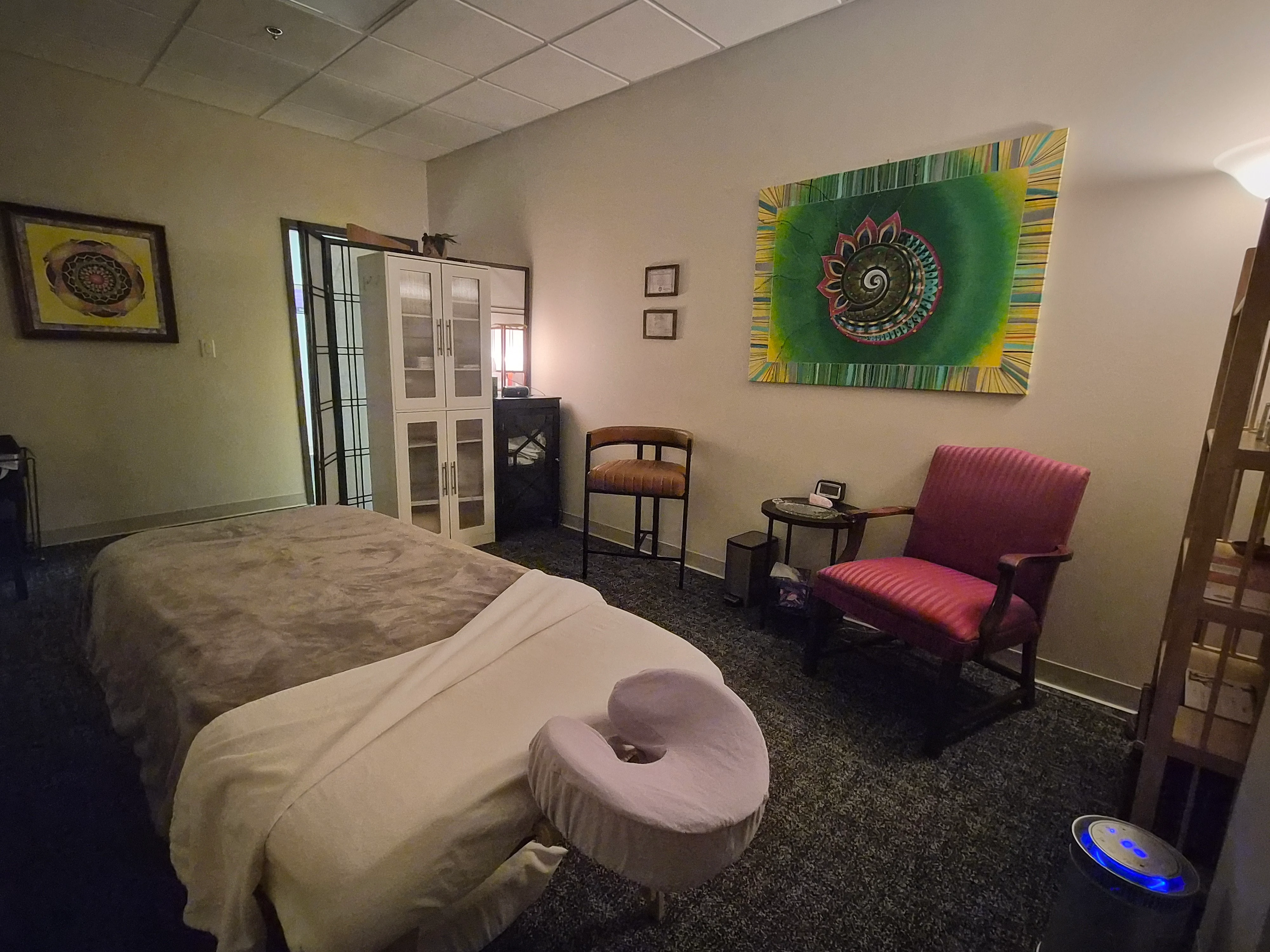 Professional massage treatment room at Massage Ithaca - clean, peaceful healing space